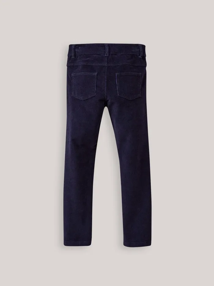 Girls Clothing Cyrillus SlimFit Velour Trousers Marine