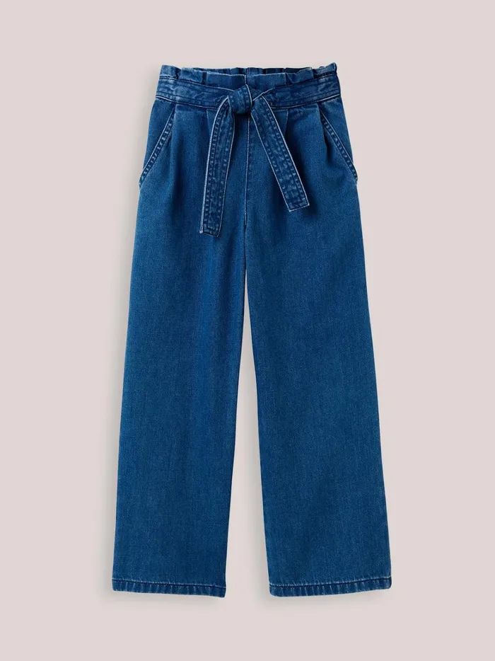 Girls Clothing Cyrillus WideLeg Lightweight Denim Trousers Denim Stone