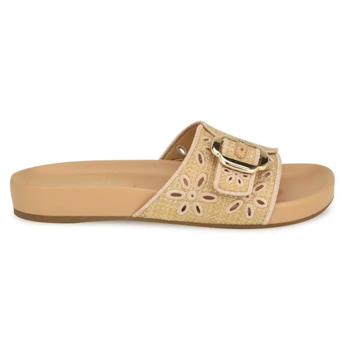 Giulia Casual Footbed Sandals Natural Raffia Women Nine West Sandals