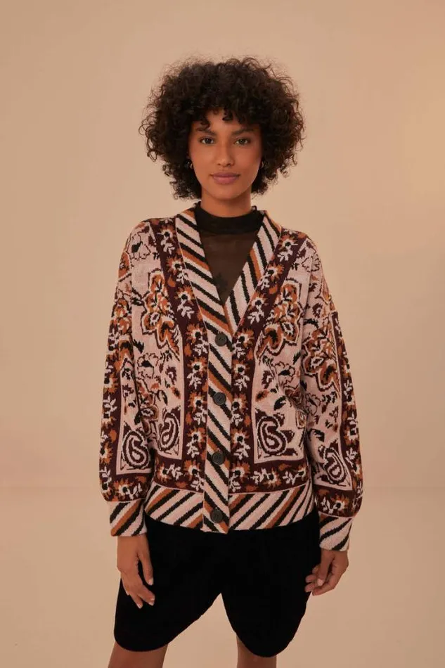 Glam Tapestry Knit Cardigan Women FARM Rio Cardigans
