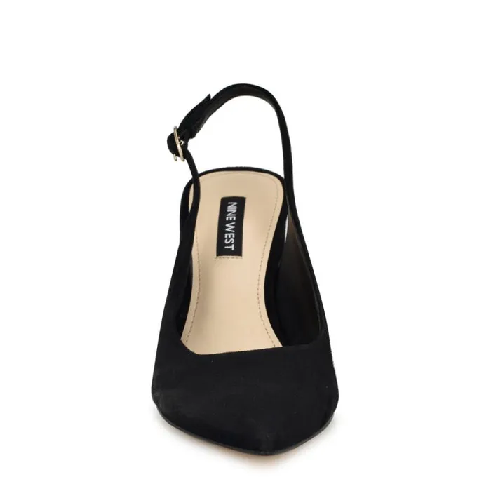 Gompell Block Heel Slingback Pumps Black Suede Women Nine West Heels Gompell Block Heel Slingback Pumps Black Suede Women Nine West Heels