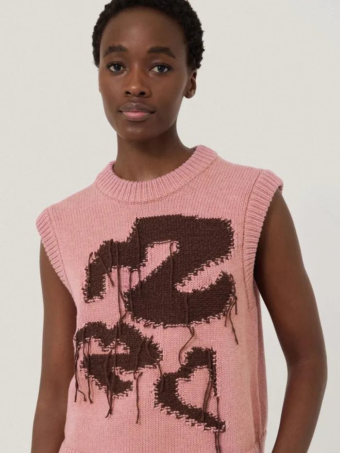 Graffiti Lips Tank Pink Women Jigsaw Shirts and Tops