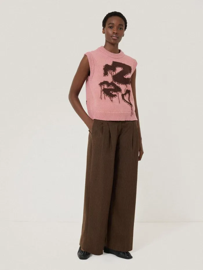 Graffiti Lips Tank Pink Women Jigsaw Shirts and Tops