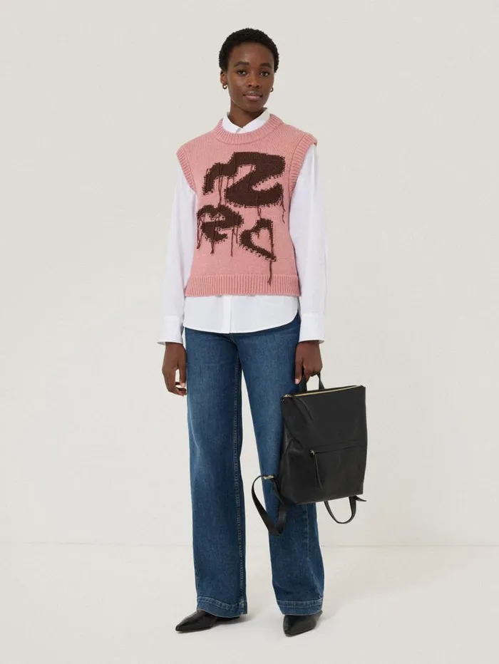 Graffiti Lips Tank Pink Women Jigsaw Shirts and Tops