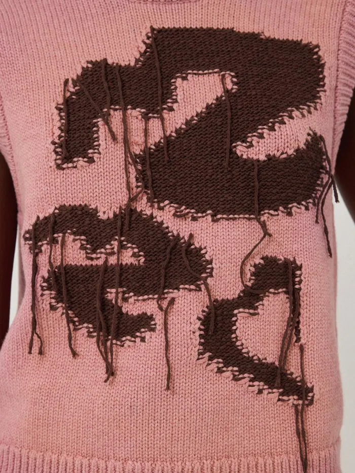 Graffiti Lips Tank Pink Women Jigsaw Shirts and Tops
