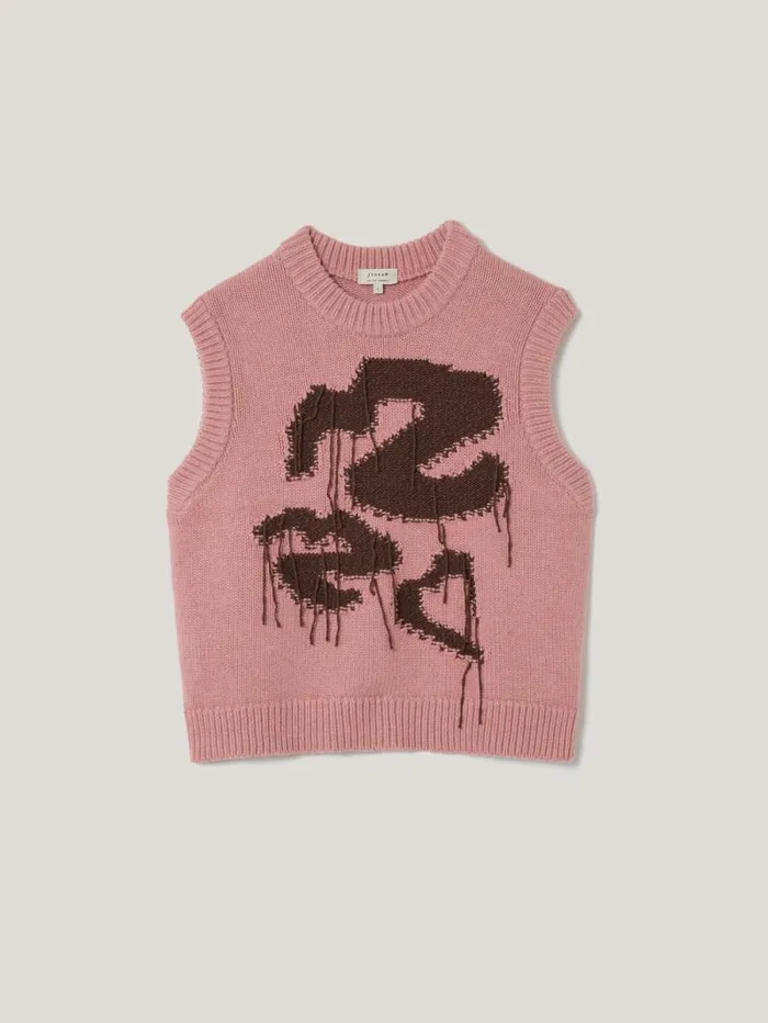 Graffiti Lips Tank Pink Women Jigsaw Shirts and Tops