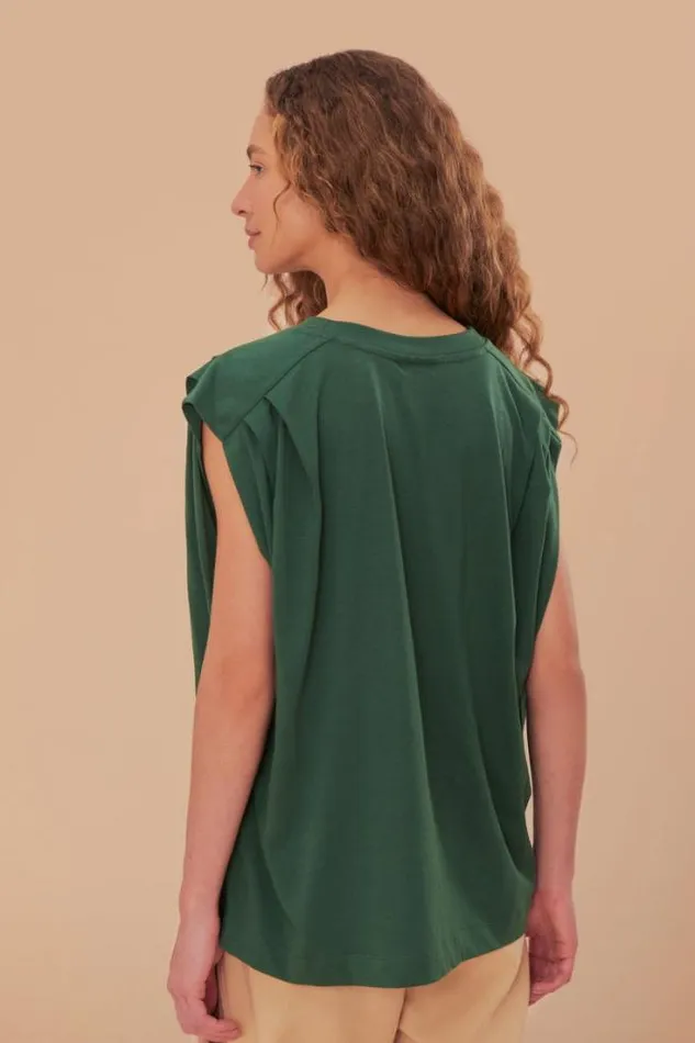 Green Nature Lovers Pleat Organic Cotton TShirt Women FARM Rio Tshirts
