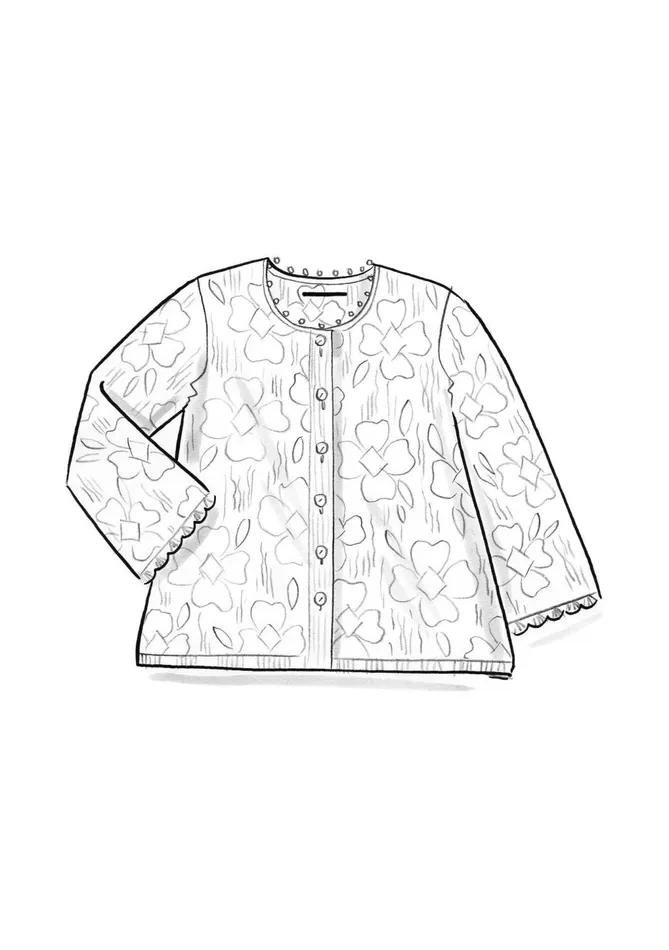 Gudrun Sjdn Blomstra Pointelle Cardigan In Felted Wool Women Cardigans