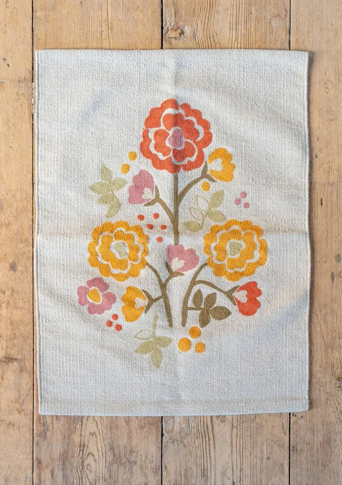 Gudrun Sjdn Wild Rose Rug In Organic Cotton Women Carpets