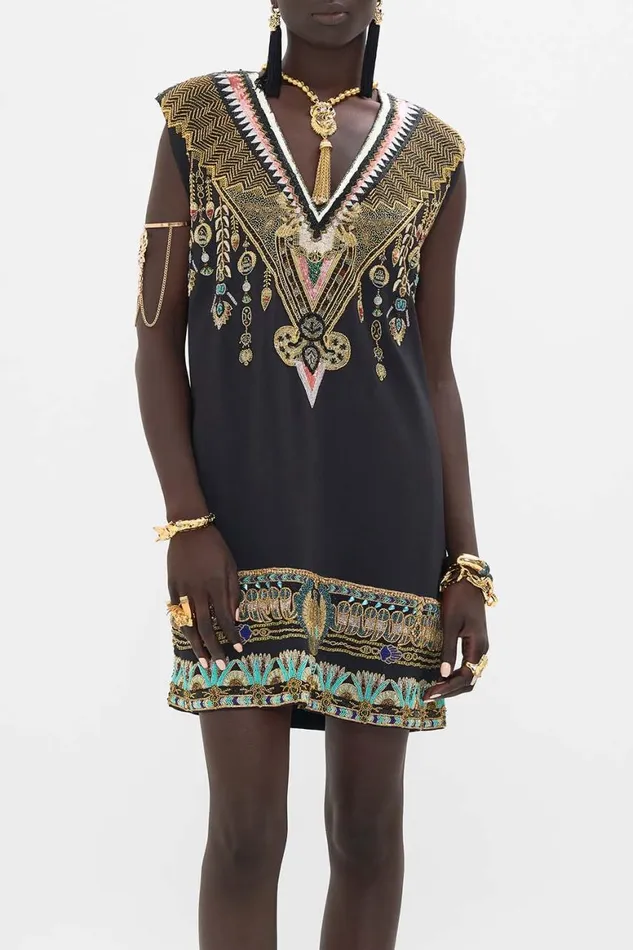 HAND EMBELLISHED SHIFT DRESS THEY CALLED HER NEFERTARI They Called Her Nefertari Womens Camilla Dresses