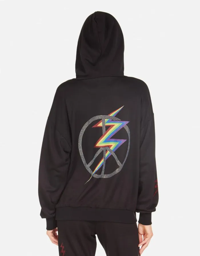 Harmony Crystal Lightning Peace Black Women Lauren Moshi Hoodies