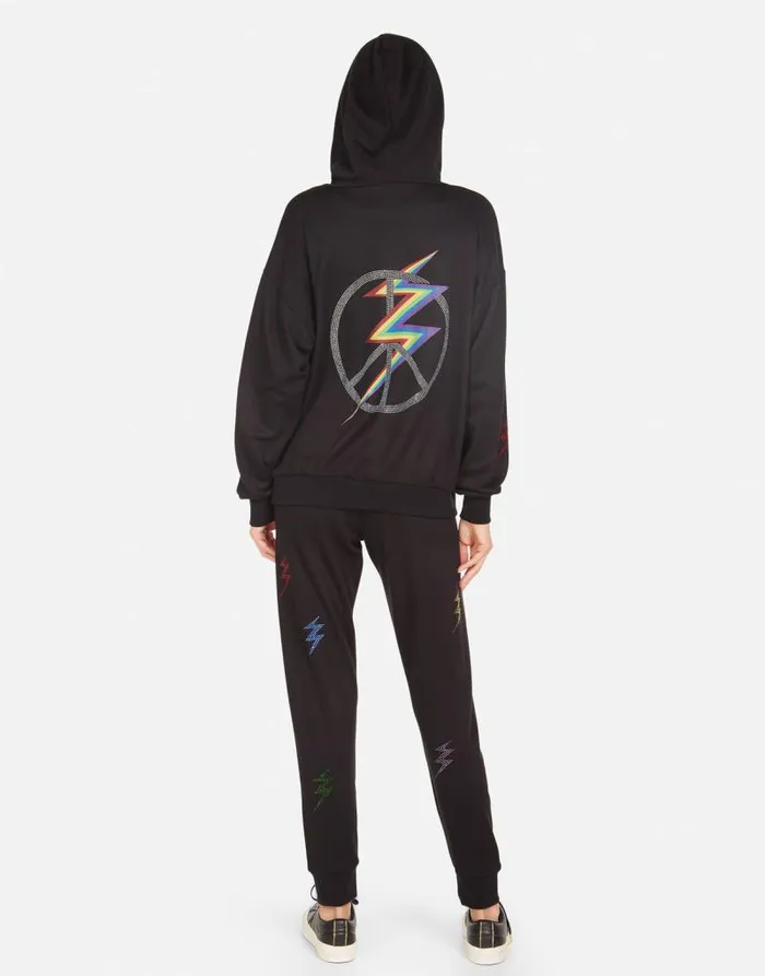 Harmony Crystal Lightning Peace Black Women Lauren Moshi Hoodies