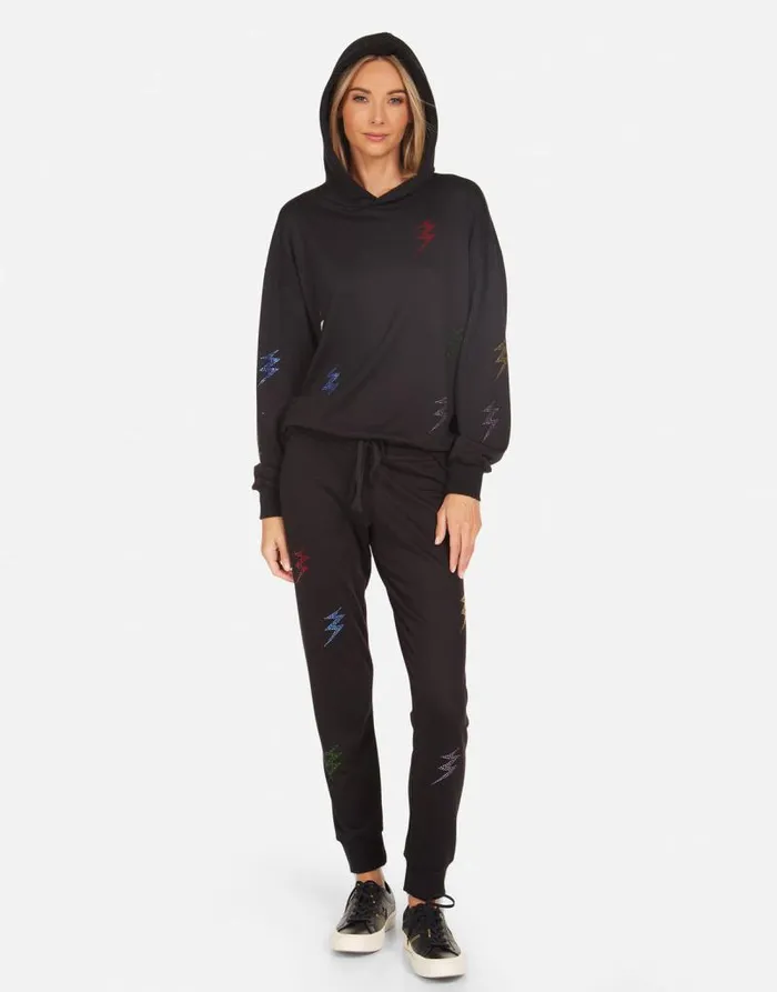 Harmony Crystal Lightning Peace Black Women Lauren Moshi Hoodies