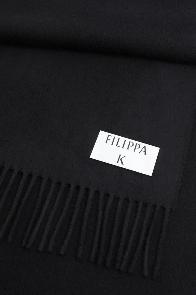 Hats and Scarves Women Cashmere Blend Scarf Black filippak