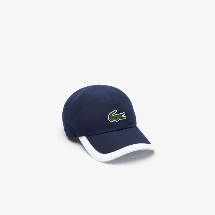 Hats WomenMen Lacoste Unisex SPORT Contrast Border Lightweight Cap Navy Blue White 525
