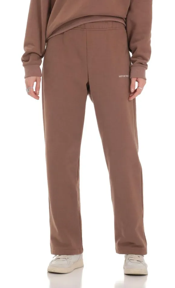 Heart Pocket Sweatpants Brown Women LUCY IN THE SKY Pants Heart Pocket Sweatpants Brown Women LUCY IN THE SKY Pants