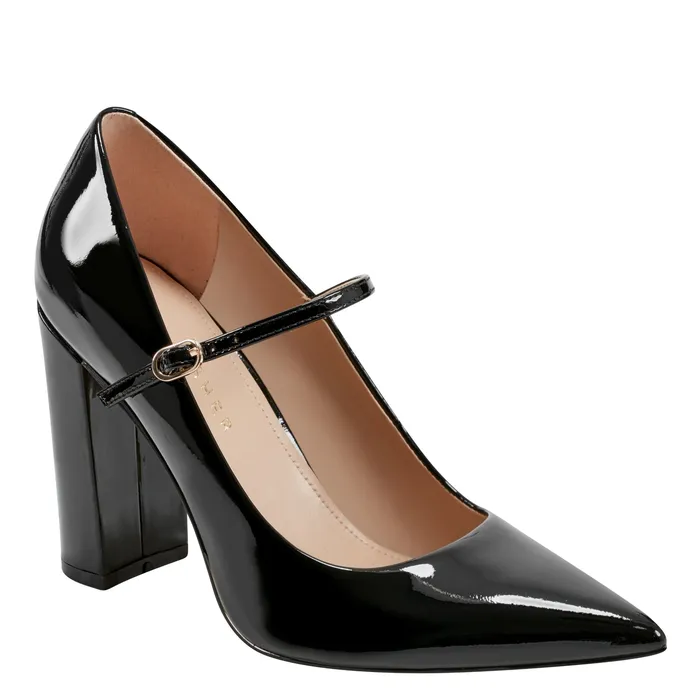 Heels and Pumps Women Marc Fisher Artie Mary Jane Pump Black Patent Leather