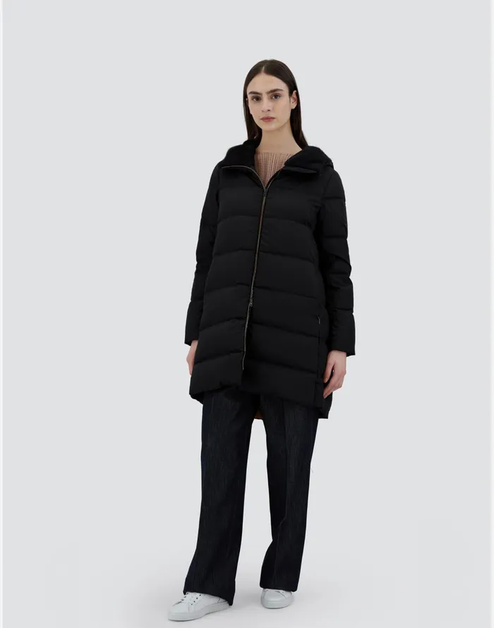 Herno ASHAPE JACKET IN ARENDELLE AND NEW LADY FAUX FUR Black Women AShape