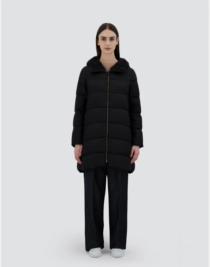 Herno ASHAPE JACKET IN ARENDELLE AND NEW LADY FAUX FUR Black Women AShape
