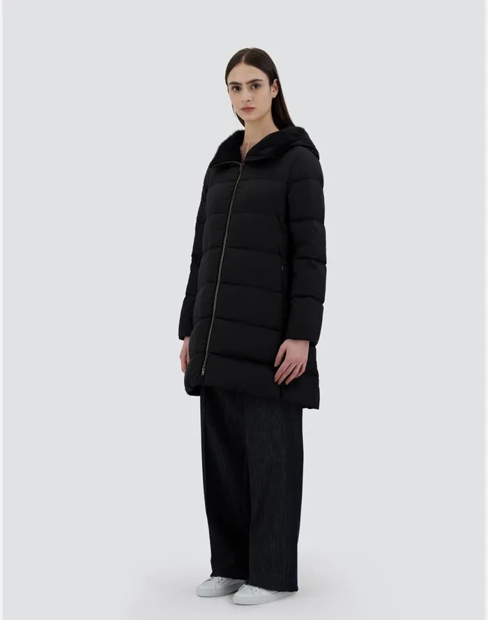 Herno ASHAPE JACKET IN ARENDELLE AND NEW LADY FAUX FUR Black Women AShape
