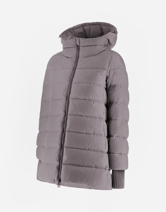 Herno ASHAPE JACKET IN NYLON CHAMONIX Grey Women Long Down Jackets