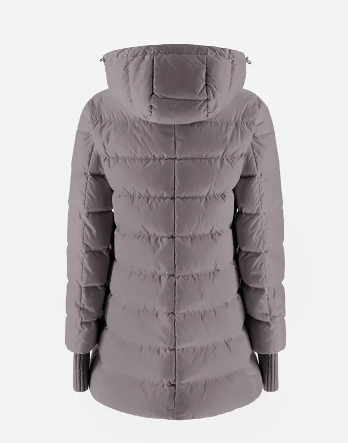 Herno ASHAPE JACKET IN NYLON CHAMONIX Grey Women Long Down Jackets