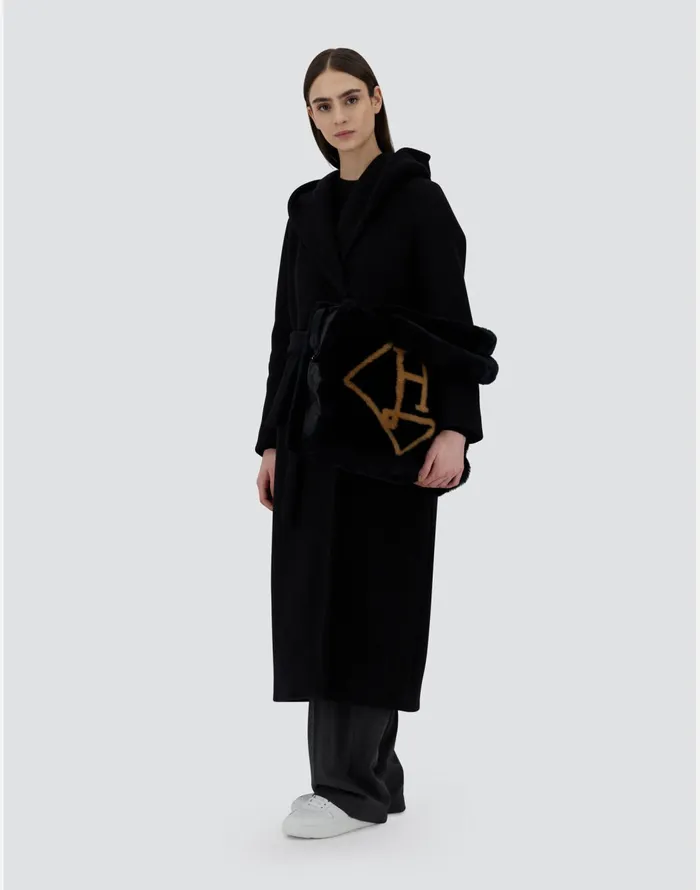 Herno BAG IN SOFT FAUX FUR Black Women Bags