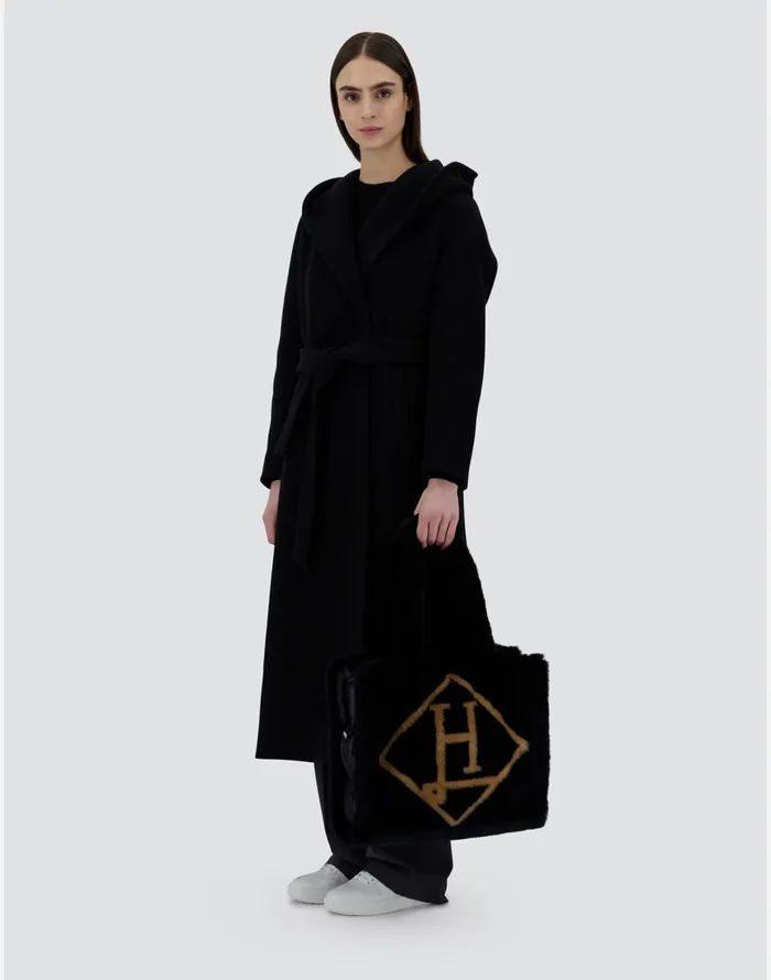 Herno BAG IN SOFT FAUX FUR Black Women Bags