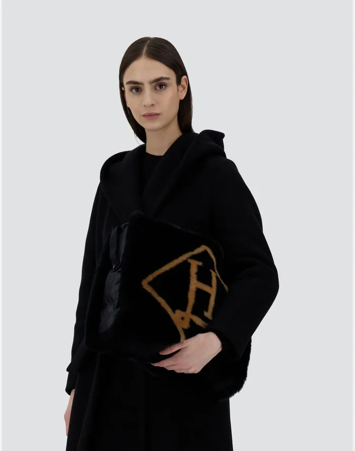 Herno BAG IN SOFT FAUX FUR Black Women Bags