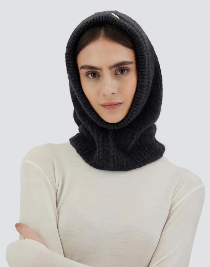 Herno BALACLAVA IN PLAINALPACA WOOL Black Women Hats