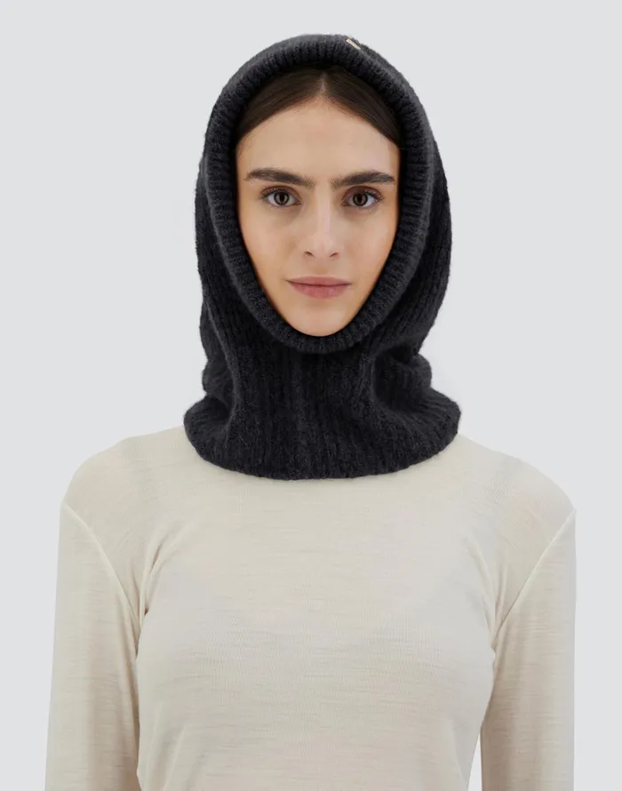 Herno BALACLAVA IN PLAINALPACA WOOL Black Women Hats