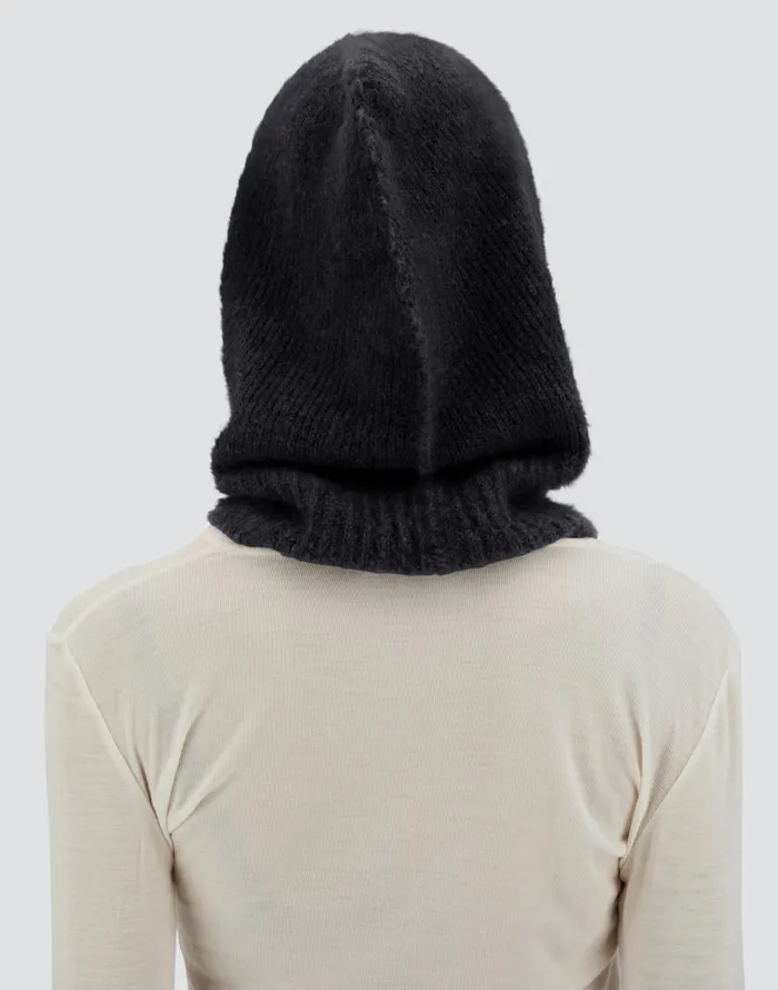 Herno BALACLAVA IN PLAINALPACA WOOL Black Women Hats
