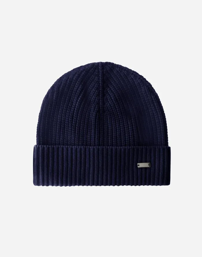 Herno BEANIE IN ETERNITY CASHMERE Navy Blue Men Hats