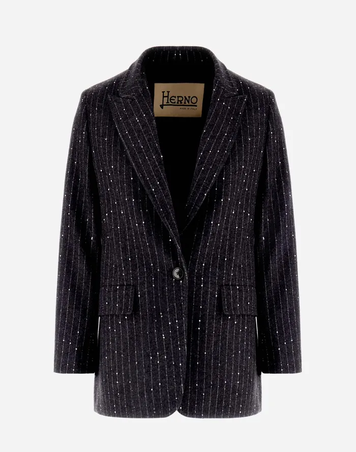 Herno BLAZER IN TWINKLEPINSTRIPED Grey Women Blazers