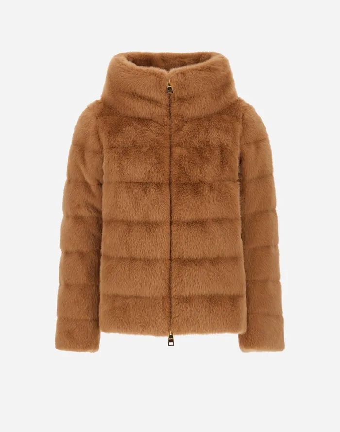 Herno CAPE IN NEW LADY FAUX FUR Camel Women Capes