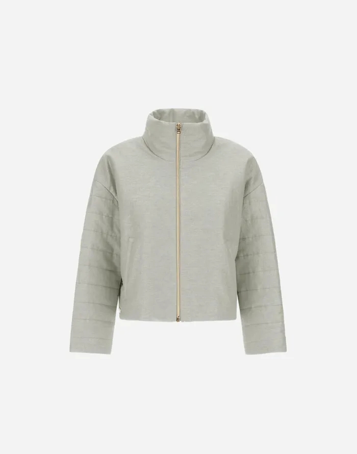 Herno JACKET IN BRIGHT LINEN Chantilly Women Parka and Jackets