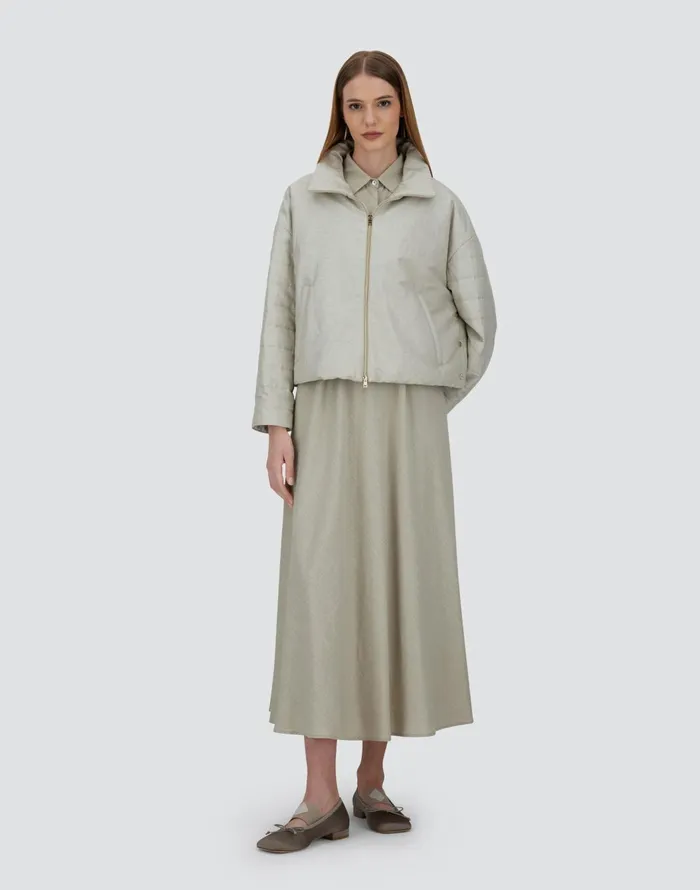 Herno JACKET IN BRIGHT LINEN Chantilly Women Parka and Jackets