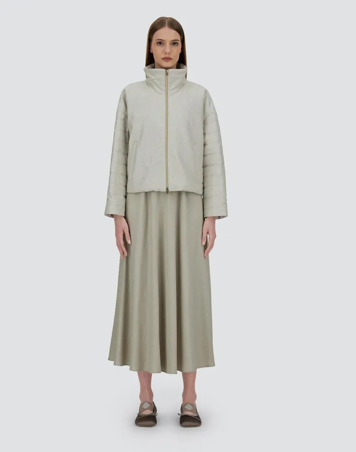 Herno JACKET IN BRIGHT LINEN Chantilly Women Parka and Jackets