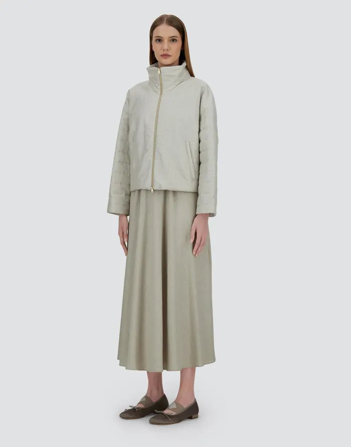 Herno JACKET IN BRIGHT LINEN Chantilly Women Parka and Jackets