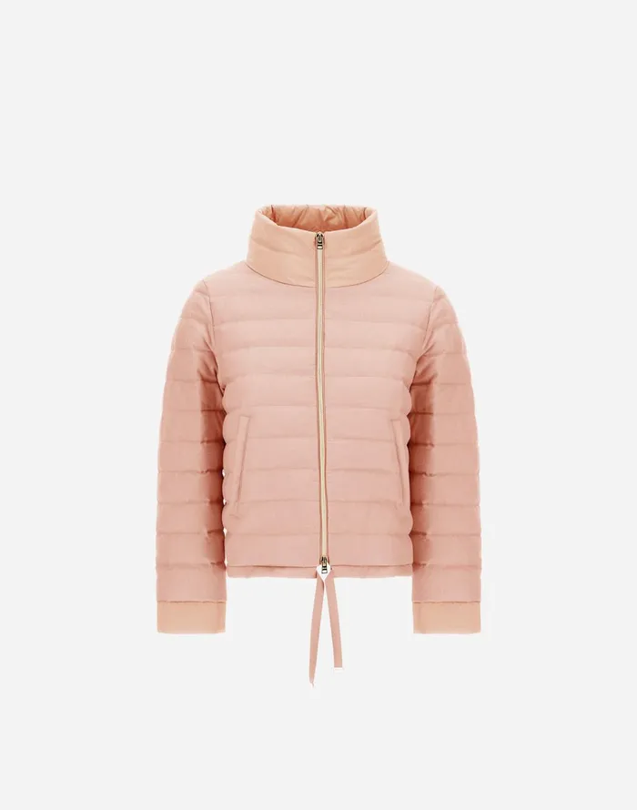 Herno JACKET IN CASHMERE SILK AND ECOAGE Light Pink Women Parka and Jackets