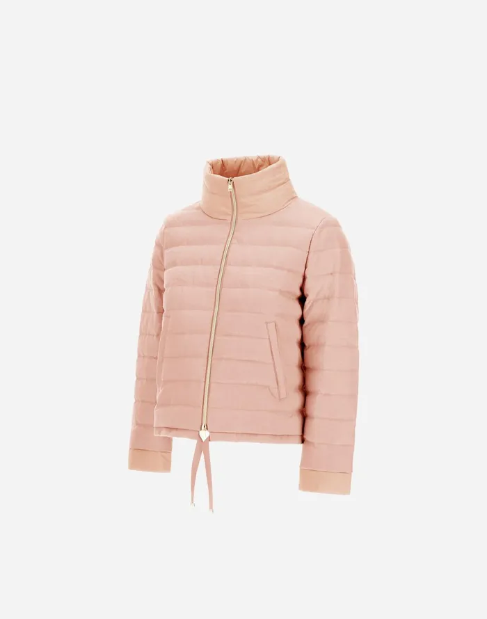 Herno JACKET IN CASHMERE SILK AND ECOAGE Light Pink Women Parka and Jackets