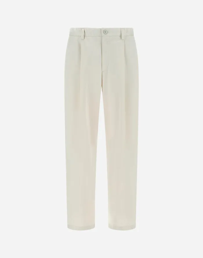 Herno NATURAL FEEL TROUSERS Cream Men Trousers