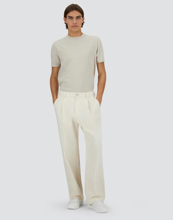 Herno NATURAL FEEL TROUSERS Cream Men Trousers