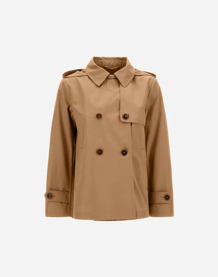 Herno PEA COAT IN DEAN Camel Women Raincoats