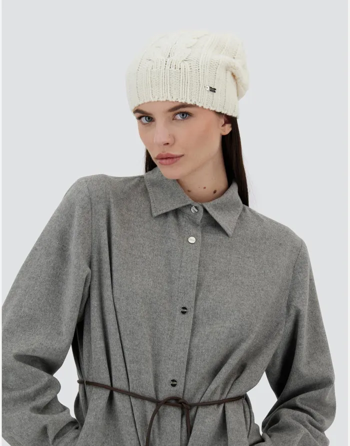 Herno RESORT BEANIE IN INFINITY BRAID White Women Hats