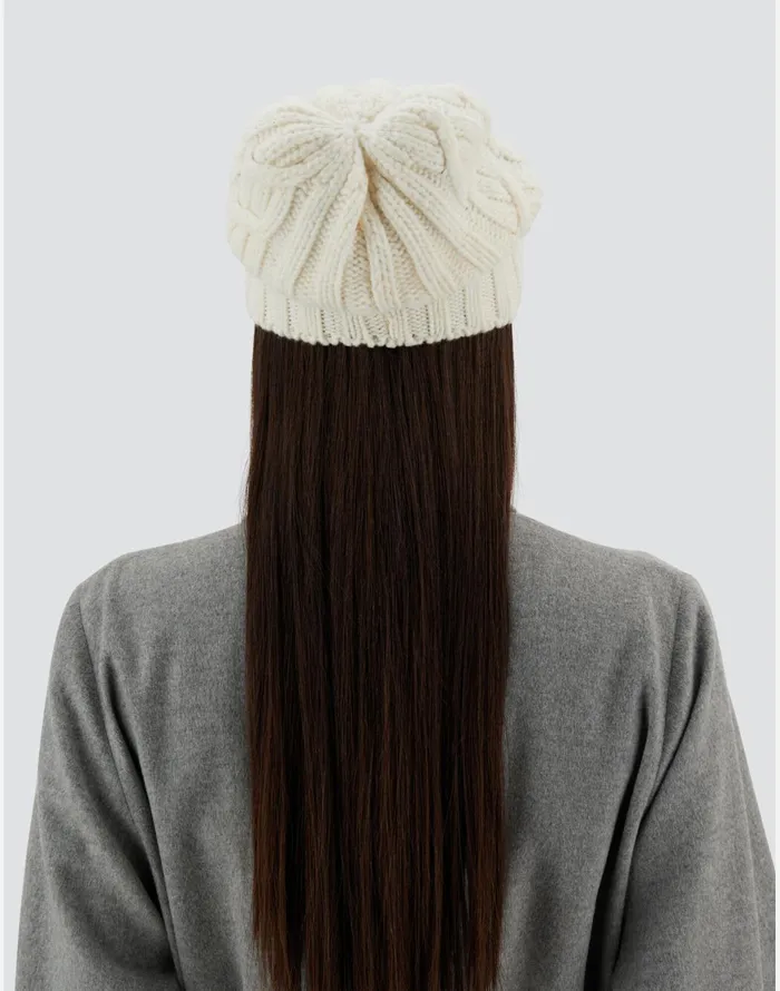 Herno RESORT BEANIE IN INFINITY BRAID White Women Hats