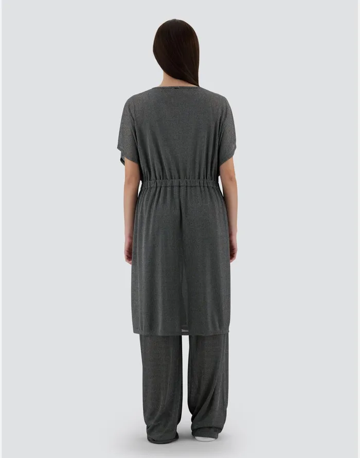Herno RESORT CARDIGAN IN SHINE THROUGH Light Grey Women Sweaters and Cardigan