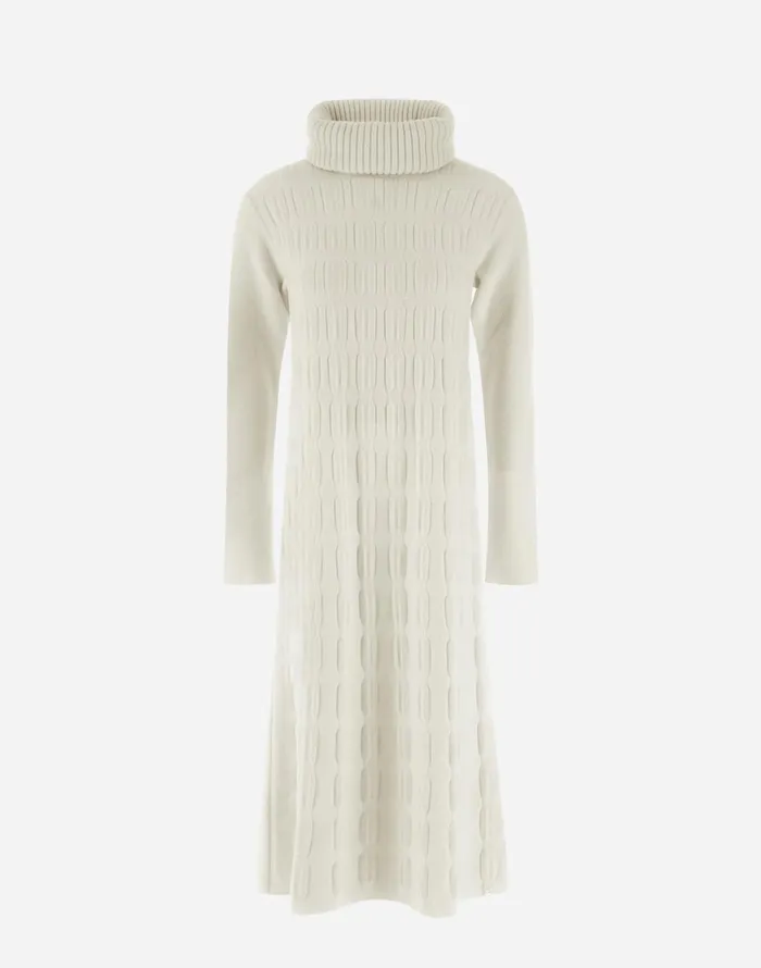Herno RESORT DRESS IN INFINITY 3D White Women Knitwear