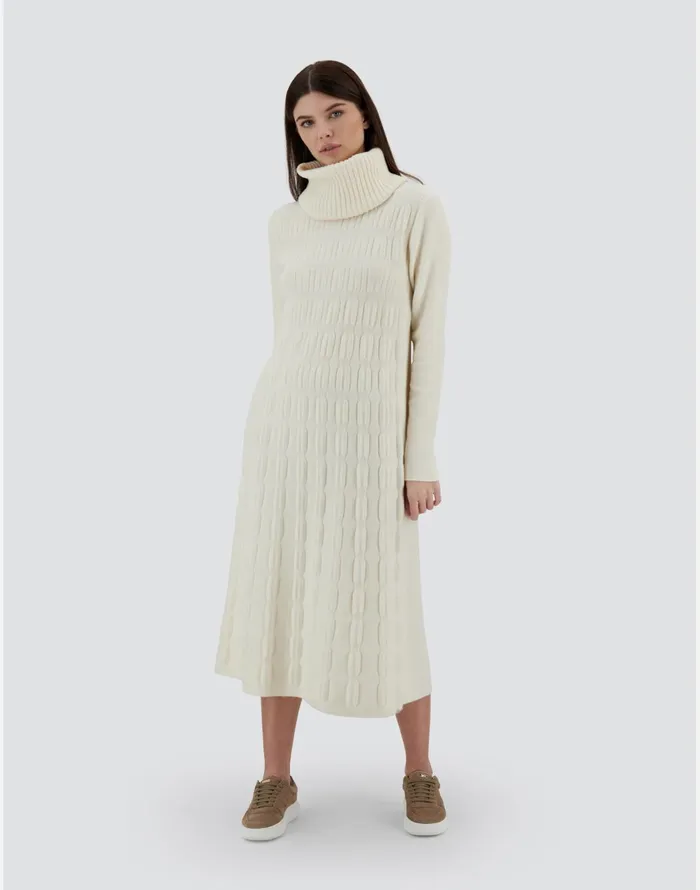 Herno RESORT DRESS IN INFINITY 3D White Women Knitwear
