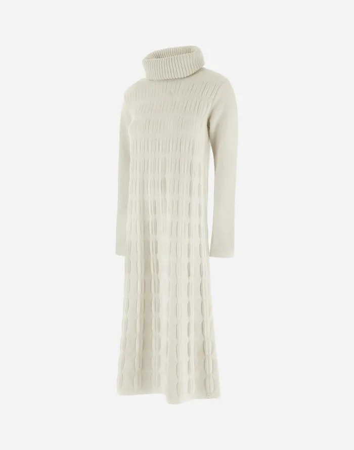 Herno RESORT DRESS IN INFINITY 3D White Women Knitwear